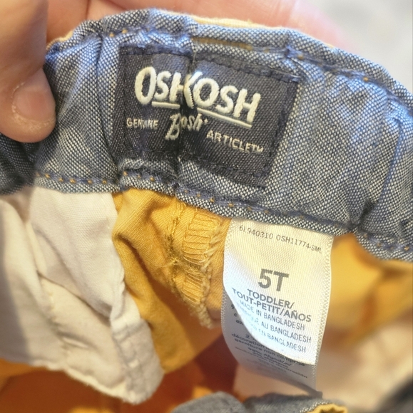 Oshkosh 5T Toddler Mustard Shorts - Picture 2 of 3